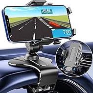 [2023 Model] Smartphone Holder, Car Clip-Type, Air Conditioner Vent / Dashboard, 2-in-1 Car Smartphone Stand, High Spirit, Smartphone Holder, Fixed, For Cars, 360° Rotation, Notebook Type Case Compatible, One-Handed Operation, Car Accessories, Easy To Put On And Take Off, For Rear View Mirror, Desk Compatible, Portrait and Horizontal, Compatible with 4-7 Inches Various Models Including iPhone/HUAWEI/Sony/Samsung Galaxy (03 Holder)