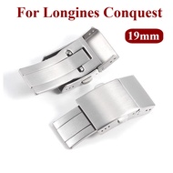 Folding Buckle for Longines Conquest L3 Stainless Steel Watch Clasp Replacement 19mm Buckle for Men 