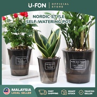 Nordic Style Self - watering Pot Translucent Self Watering Pot Indoor Balcony Pasu Bunga 懒人花盆