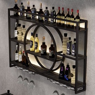 Iron bar wine rack wall display cabinet wine cabinet shelves wall restaurant wall-mounted modern win