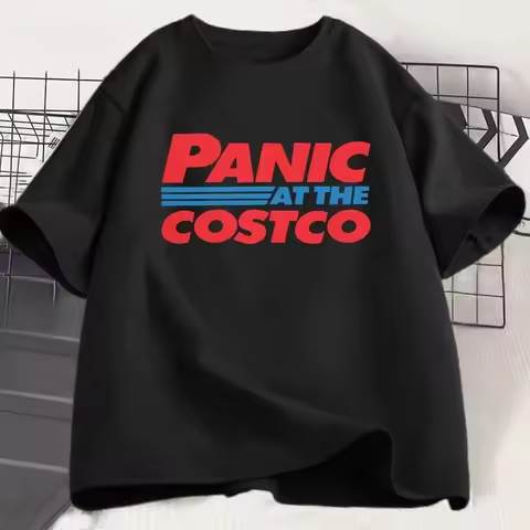 Panic At The Costco Graphic T-shirts Costco Lovers Tee Men Fashion Oversized Cotton T Shirt Streetwe