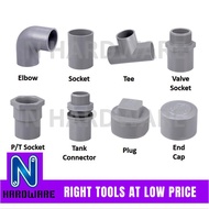 20mm (3/4"INCH) PVC Fitting Connector Socket Elbow Tee PT Socket Valve Socket End Cap Tank Connector