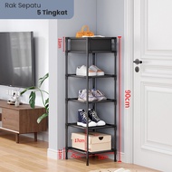 Inaso Rak Susun Sudut Sepatu Stainless Steel Tempat Penyimpanan Sandal Buku Kabinet Ruang Tamu HRS10