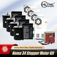 4 Axis Nema 34 86 x 118mm 8.5N 4 Axis Stepper Motor +7.2A DM860H Engine Driver + 400W 60V Power Supp