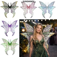 1SUNSHINEX6 Fairy Wings, Colorful Sparkling Angel Wings, Magical Flower Two-color Butterfly Costume 