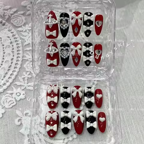 Needy Girl Overdose Ame Chan Cosplay Press On Nails Cos Accessories Y2K Kawaii Glitter Nail Portable