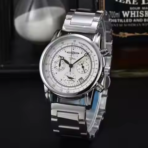 Mens Leather Band Fashion Luxury Zeppelin Airship Business Casual Men Watches