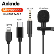 Mini Microphone Type C /3.5mm Microphone Mic 1.5m Long Cable For Samsung Huawei Xiaomi Lavalier Clip-on Recording Microphone