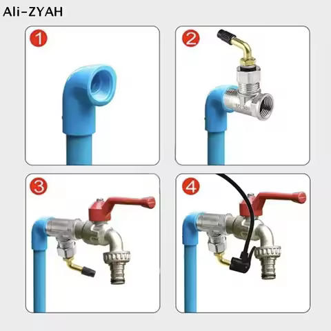 (YY)1Pc 2025 New Garden Hose Faucet Adapter IBC Water Tank Connector Four-point Water Pipe Antifreez