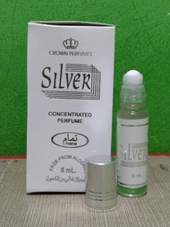 SILVER PARFUM KEMASAN 6ML CROWN PERFUMES MINYAK WANGI ROLL ON NON ALKOHOL