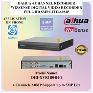 Dahua DHI-XVR1B04H-I 4 Channels Penta-Brid 5M-N/1080p Cooper 1U 1HDD WizSense 5MP Lite Digital Video