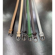 LK544 Genuine Leather Belt 2 Cm. Length 40 Minimalist Model Silver Head Simple Design Easy To Wear M