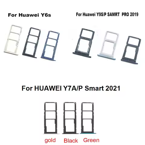 New For Huawei P Smart 2021 Y7A Y9S Y6S Sim Card Tray Slot Holder Socket Adapter Connector Repair Pa