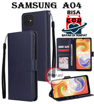 LEATHER CASE FLIP UNTUK SAMSUNG A04 / FLIP WALLET KULIT UNTUK SAMSUNG A04 / SARUNG DOMPET KULIT UNTU
