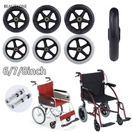 TOPBEAUTY Shoppin Cart Wheels, 6/7/8Inch Anti Slip Solid Tire Wheel, Replacement Rubber Wheelchair Caster