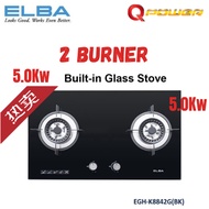 Elba Glass Double Burner Gas Stove EGH-K8842G(BK) / EGHK8842GBK 煤气灶 Dapur Gas