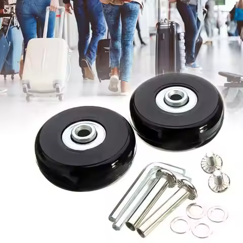 2Pcs Replacement Suitcase Wheels Silent Wear-resistant Replace Wheels with Screw Travel Luggage Whee