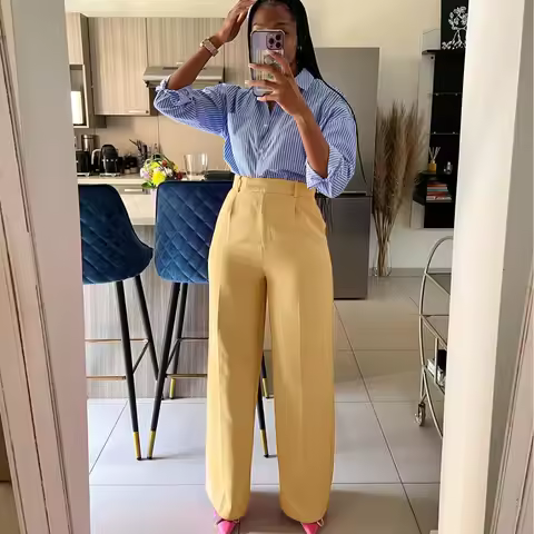 Autumn Fashion Office Wear High Waist Pants For Women Formal Pants Office Outfits Pencil Trousers So