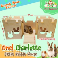 ONEL CHARLOTTE CRAFT RABBIT HOUSE RABBIT HOUSE/RABBIT TUNNEL/CHARGELOTTE HOUSE/HIDEOUT