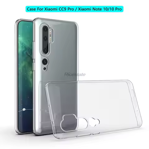 Clear Case for Xiaomi Mi Note 10/Note 10 Pro Transparent TPU Dropproof Shockproof Phone Case for Xia