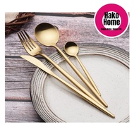 READY STOCK Premium Quality Stainless Steel SUS304 Gold Cutlery Gold Spoon Gold Folk Fine Dining Sud