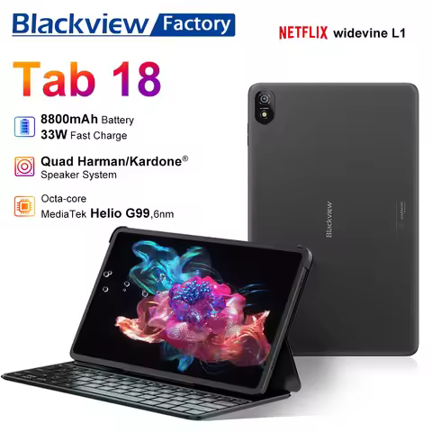 Blackview Tab 18 Tablet PC 60Hz Octa Core 8GB RAM 256GB ROM 8800mAh 12'' 2.4K FHD+Display Android 13
