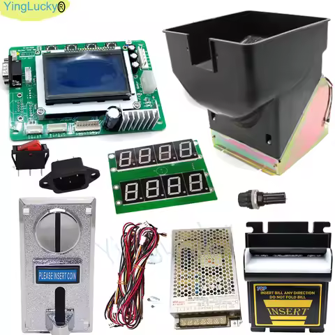 Arcade Game Vending Machine DIY Kit - Coin Dispenser LCD Motherboard Coin Acceptor Banknote Validato