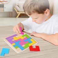 SA0HCR Wooden Calendar Puzzles For Kids Colorful Creative IQ Tangram Educational Kids Montessori Chi