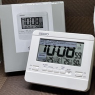 Seiko QHL086W Digital Thermometer Hygrometer Alarm Snooze Fashionable Table Clock QHL086WN