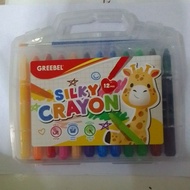 SILKY CRAYON GREEBEL 12W Washable Crayon for Kids Silky Crayon Non Toxic
