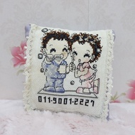 Doll cross stitch Pillow