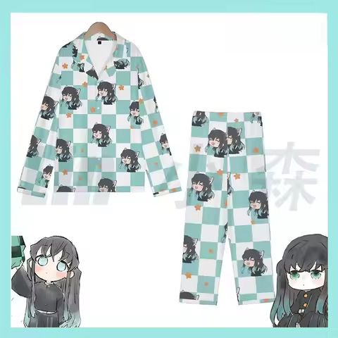 Demon Slayer Tokito Muichiro Pajama Set - Mist Hashira Couple's Matching Nightwear, Anime Cosplay Ho