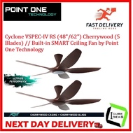 Cyclone VSPEC-IV RS (48"/62") Cherrywood (5 Blades) // Built-in SMART Ceiling Fan by Point One Techn