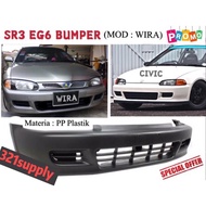 CIVIC SR3 EG6 FRONT BUMPER (MOD : WIRA SATRIA PUTRA MIVEC ) Material : PP PLASTIK