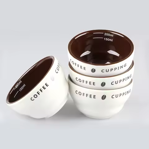 200ml Measuring Suit for Cupping Cup Ceramic Coffee Cup U-shaped Coffee Evaluation Cup Measuring Bow