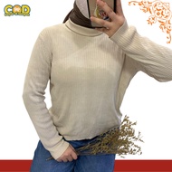 Turtleneck Oversize Knit RIB Sweater Top - KR