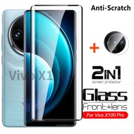 3D Curved Tempered Glass For Vivo X100 X90 Pro Plus X90Pro+ X100Pro VivoX100 5G 2023 Full Cover HD F
