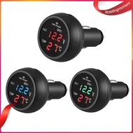 ❤ RotatingMoment  3 in 1 12/24V Car Auto LED Digital Voltmeter Gauge+Thermometer+USB Charger #OS