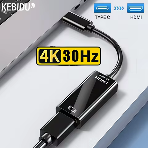 Type C to HDMI Adapter Cable 4K 30Hz USB C to HDMI Cable for MacBook Air iPad Huawei Samsung Phone U