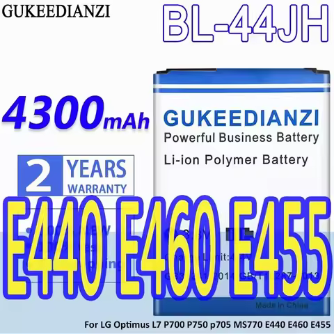 GUKEEDIANZI Battery BL-44JH 4300mAh For LG Optimus L7 P700 P750 p705 MS770 E440 E460 E455 Batteries 