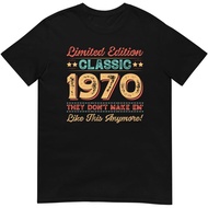 Men's cotton T-shirt Limited Edition Classic 1970 T-Shirt Birthday for Man Born in 1970 Vintage 4XL 