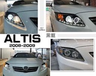 JY MOTOR~TOYOTA ALTIS 08 09 年 ALTIS 10代 黑框 類R8燈眉光圈魚眼大燈 實車