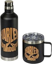 Harley-Davidson Copper Skull Travel Mug &amp; Water Bottle Set - Stainless Steel