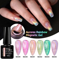 MEET ACROSS 7ml, Auroras Magnetic Gel Polish Mermaid Shiny Soak Off Long Lasting Varnish