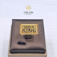 916 Gold - Ring - Biscuit Ring - 'CASH IS KING' - 7.43g/23 - FGE