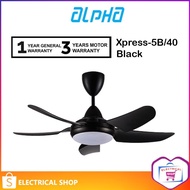 Alpha Cosa Xpress 40" Ceiling Fan with LED 5B/40 Remote Control - Matt Black / Matt White / Walnut) 