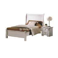 Glossy White Single bed Queen Wooden Bed with plywood base King Wooden Bed