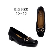 Alona 617 Women's Formal Shoes BIG Size 45-44-43-42-41 Luxury Jumbo Pasta Heels Black Glossy