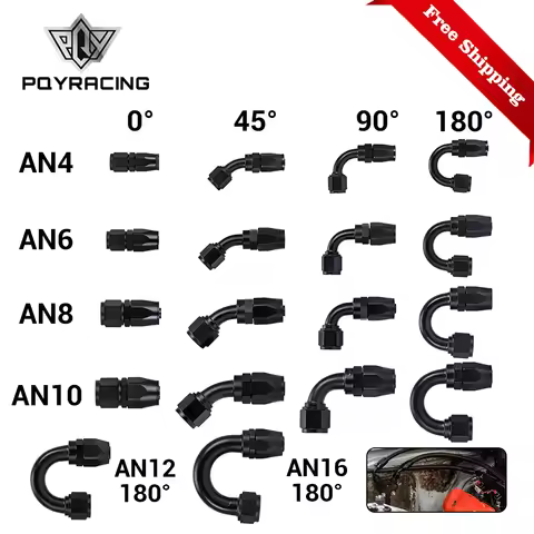 Universal AN4 AN6 AN8 AN10 AN12 AN16 Straight 45 90 120 180 Degree Oil Fuel Swivel Hose End Fitting 