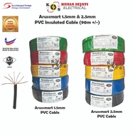 ARUSSMART 1.5mm / 2.5mm PVC Insulated Cable / Wiring Wire (SIRIM) - 100% Pure Copper